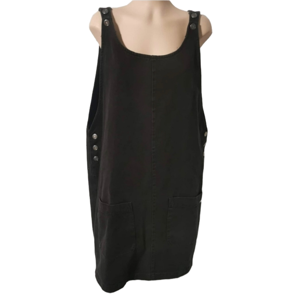 Vintage Faded Black Denim Dress Size Large